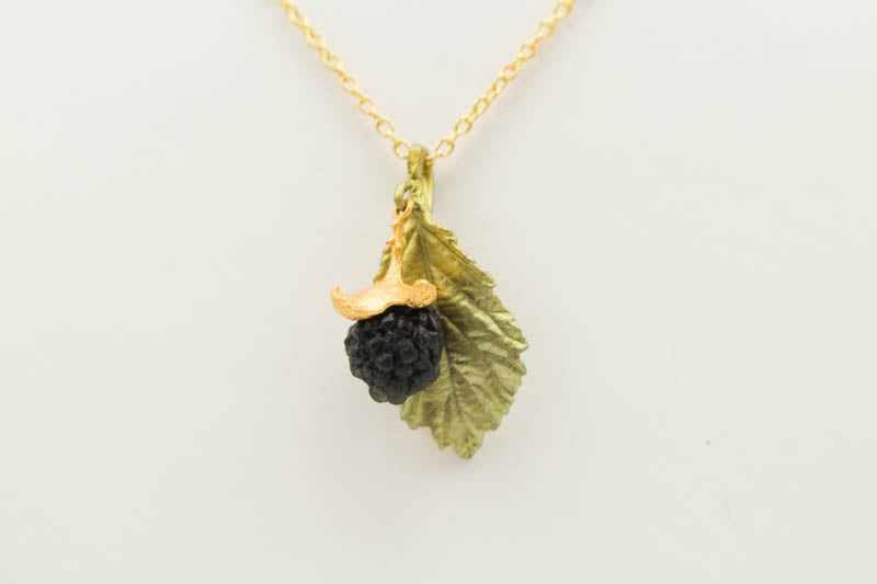 Blackberry 16 Inch Adjustable Leaf Pendant by Michael Michaud