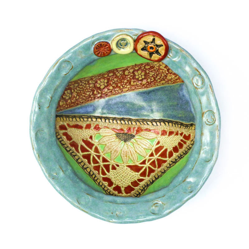 Small Bowl in Blanket Stitch Ceramic Wall Art