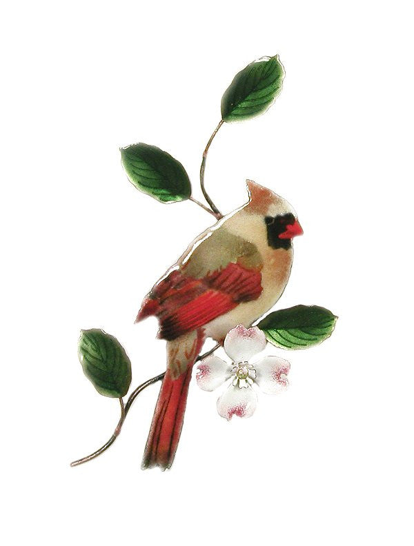 Female Cardinal on Dogwood Wall Art by Bovano Cheshire