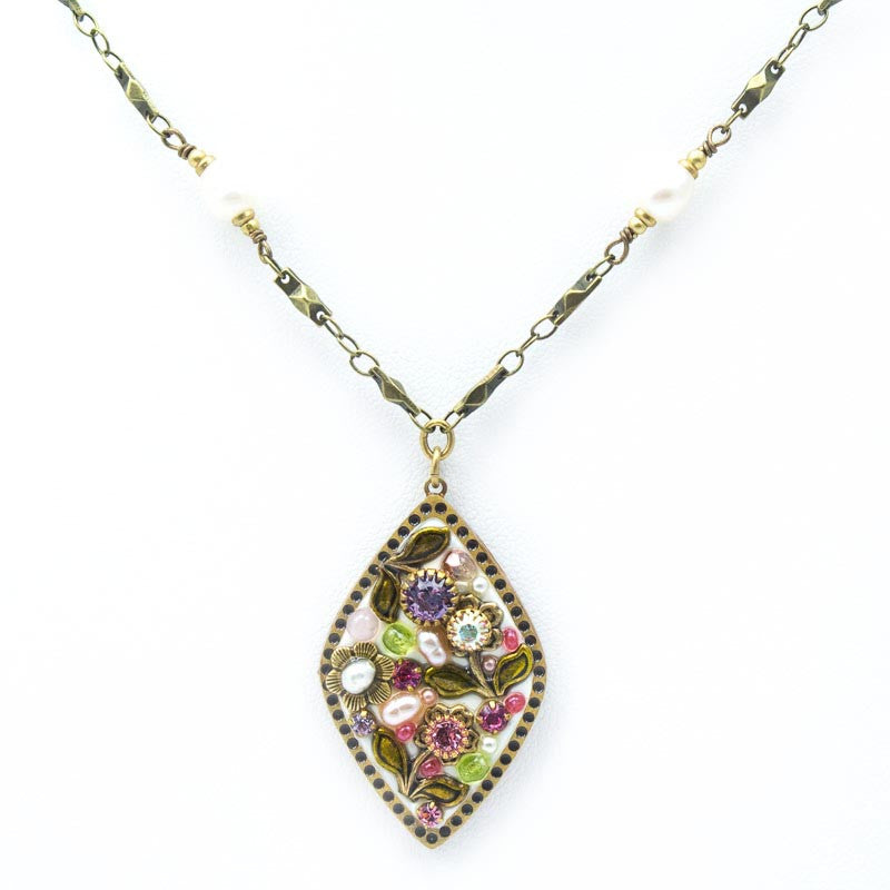 Pearl Blossom Medium Diamond Bead Neklace by Michal Golan