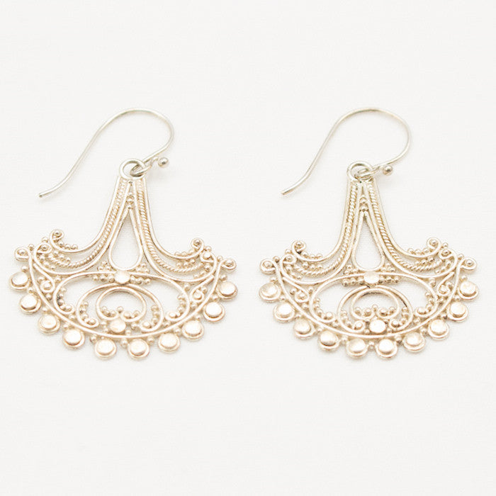 Sterling Silver Large Round Drop Earrings