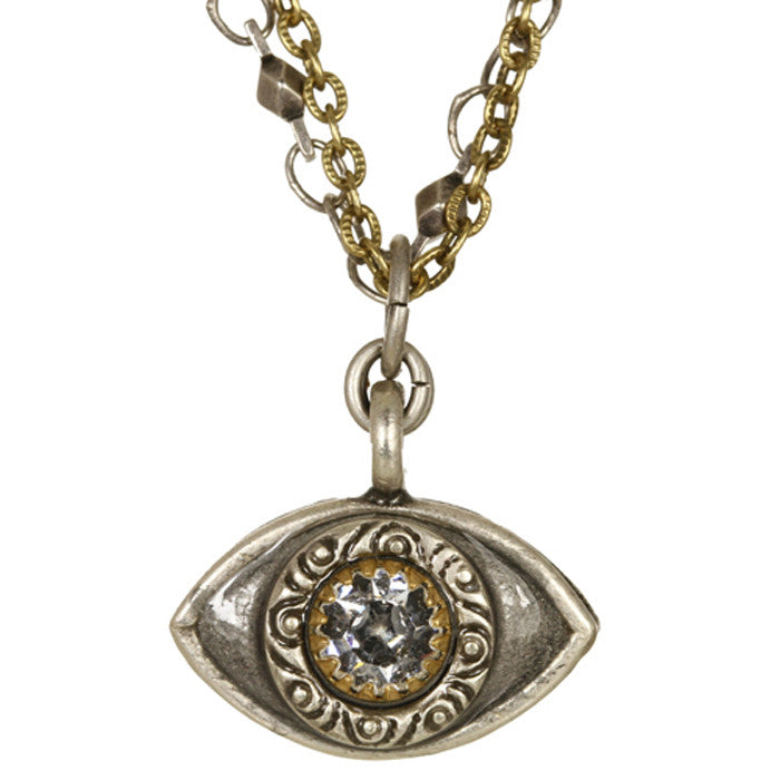 Silver Medium Evil Eye Necklace by Michal Golan