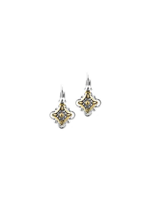 O-Link Collection Two Tone French Wire Lever Back Earrings by John Medeiros