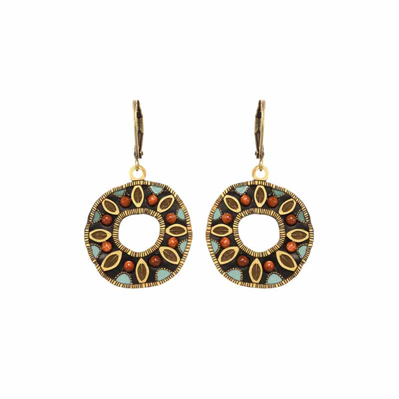 Earth Medium Open Circle Wire Earrings