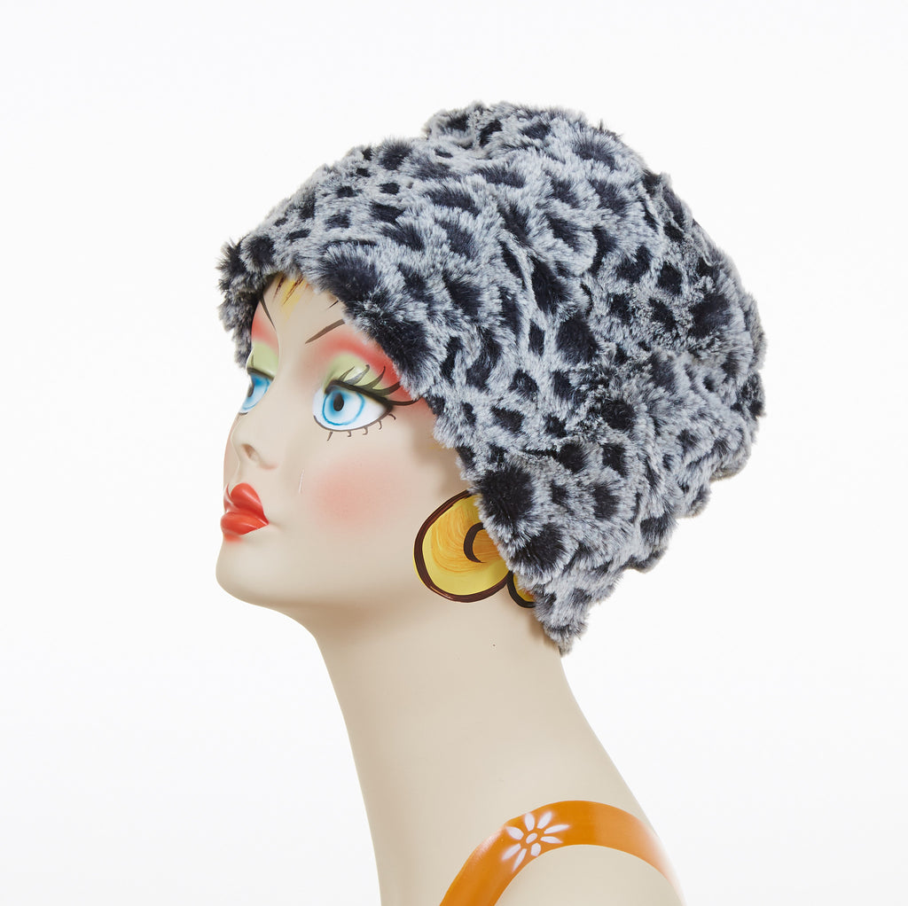 Snow Owl Luxury Faux Fur Cuffed Pillbox Hat