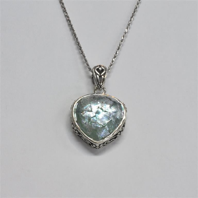 Floral Side Roman Glass Necklace