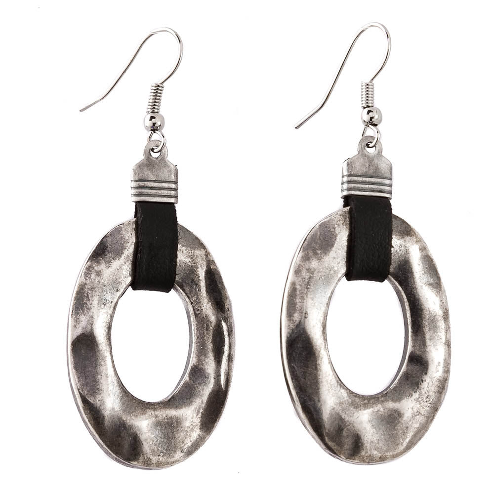 Silver Oval Earrings