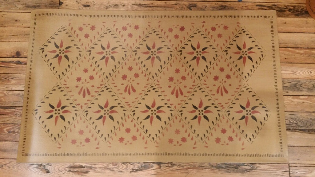 Wayside Inn Floorcloth in Sage Green - Size 32'' x 52''