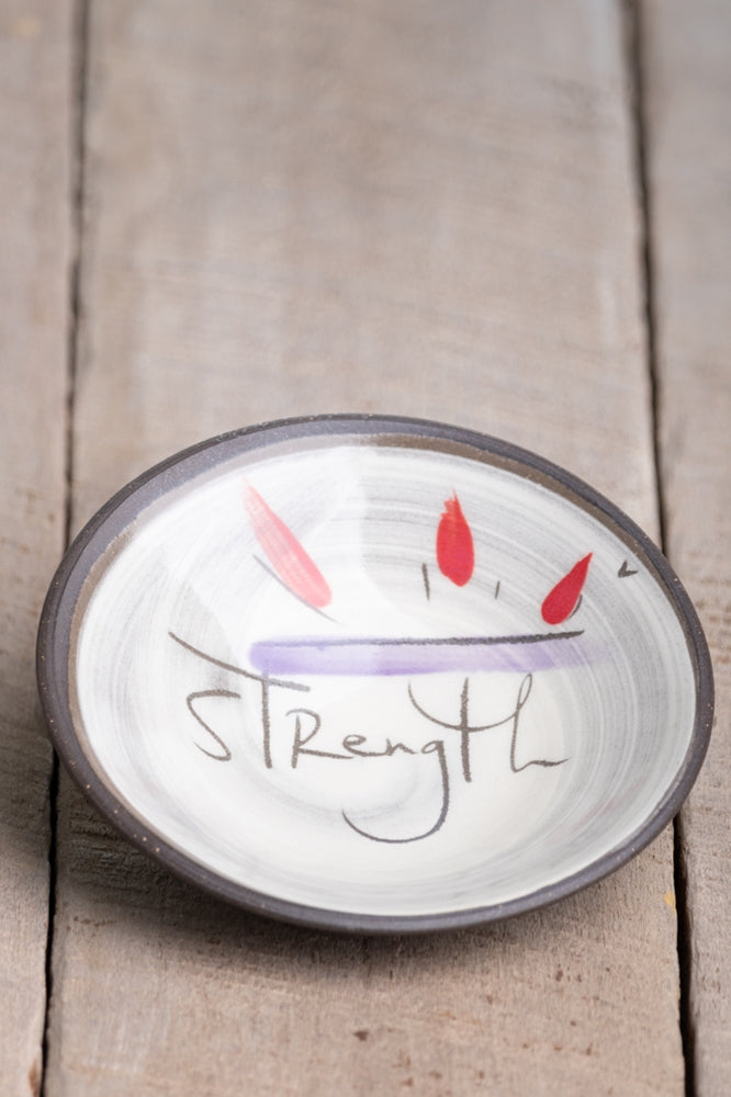 Strength Mini Bowl Hand Painted Ceramic