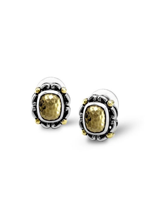 Nouveau Simplicity Hammered Antique Square Earrings by John Medeiros