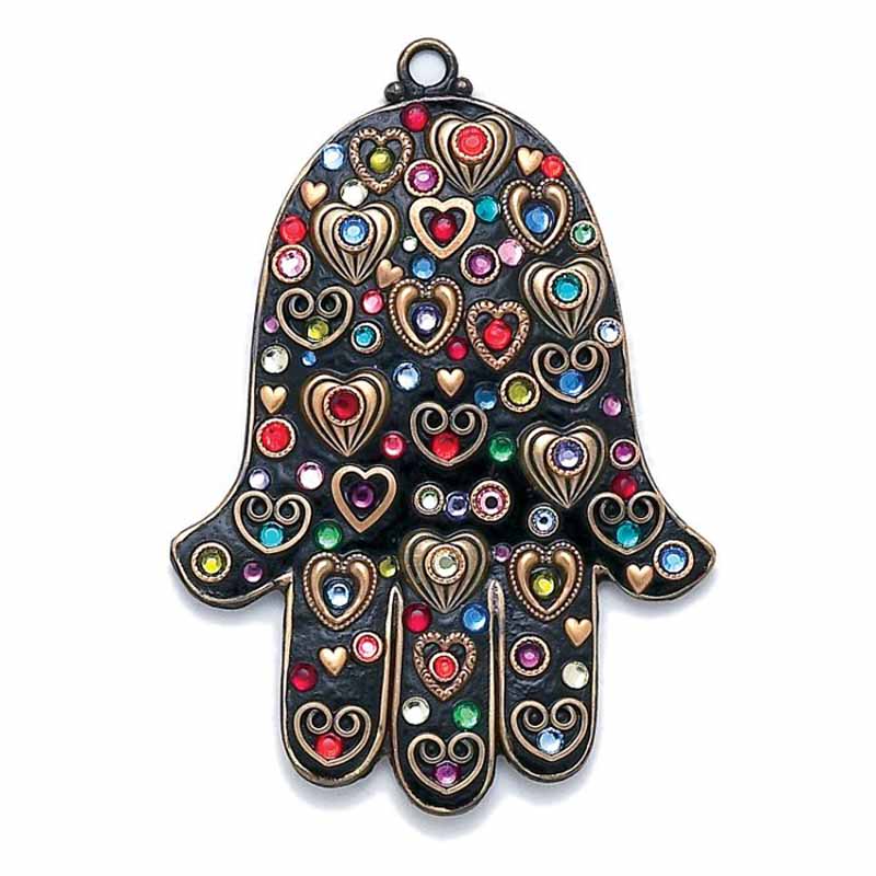 Black Heart Wall Hamsa