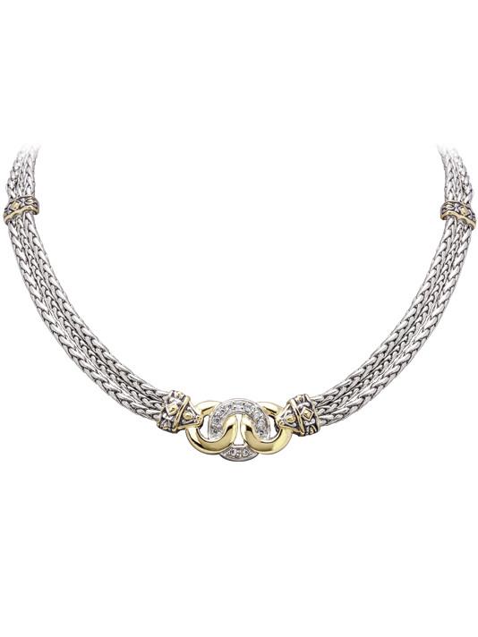 Antiqua Three Circle Pavé Necklace by John Medeiros