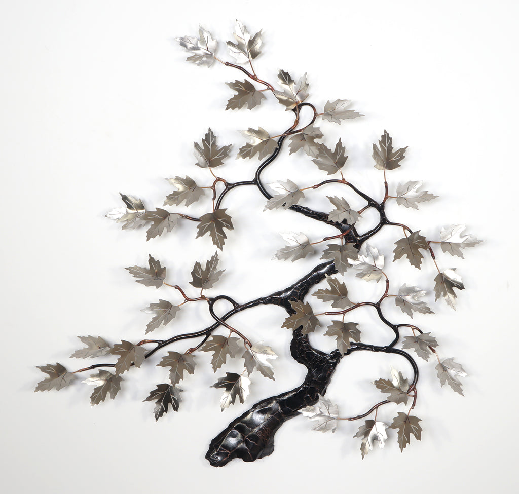 Stainless Steel Maple Leaves on Copper Tree Wall Art by Bovano