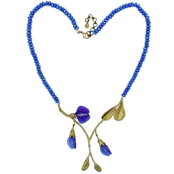 Blue False Indigo Stone Necklace by Michael Michaud