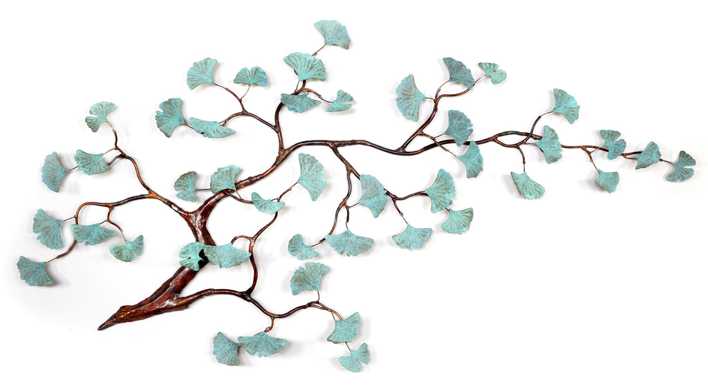 Gingko Branch, Patina Brass Wall Art by Bovano