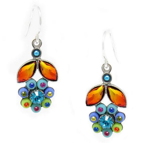 Multi Color Anita Botanical Flower Earrings by Firefly Jewelry