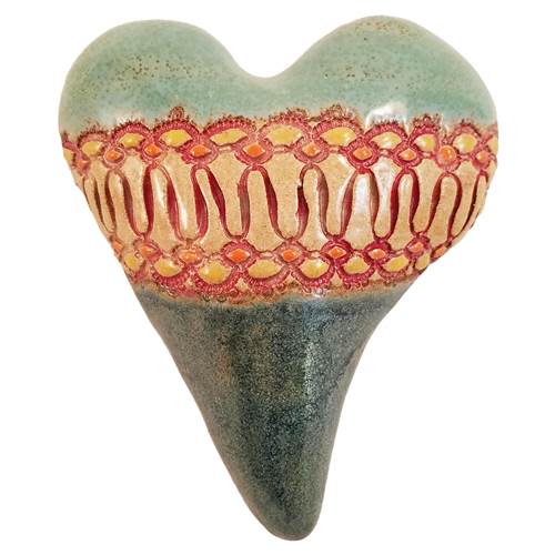 Zigzag Heart Ceramic Wall Art by Laurie Pollpeter