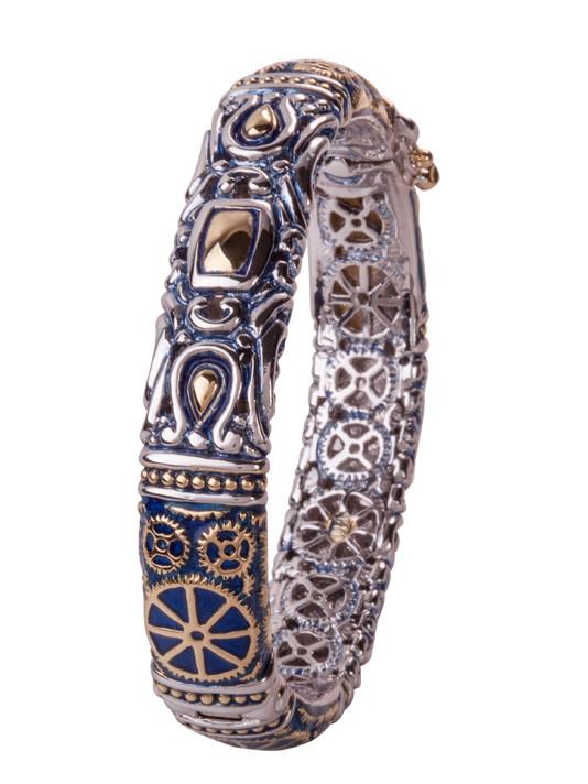 Gears of Time Large Hinged Bangle Bracelet by John Mederios