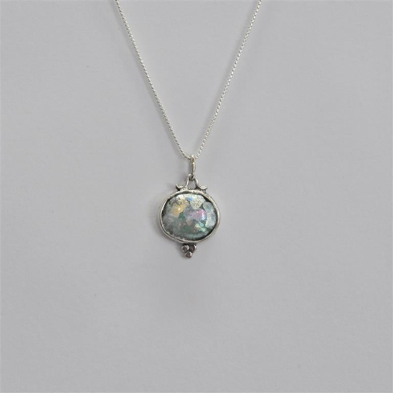 Dainty Drop Roman Glass Necklace