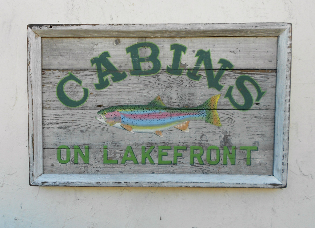 Cabins on Lakefront Americana Art