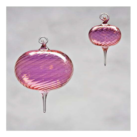 Gold Optic Twist Glass Ornament Large