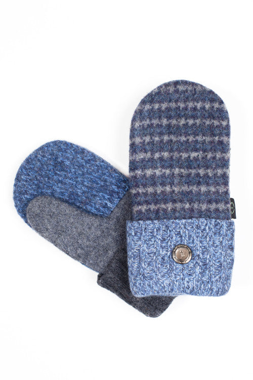 Wool Mittens in Denim