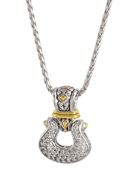 Anvil Pavé Horseshoe Pendant with Chain by John Medeiros