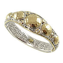 Oval Link Collection Hammered Hinged Bangle Bracelet by John Medeiros