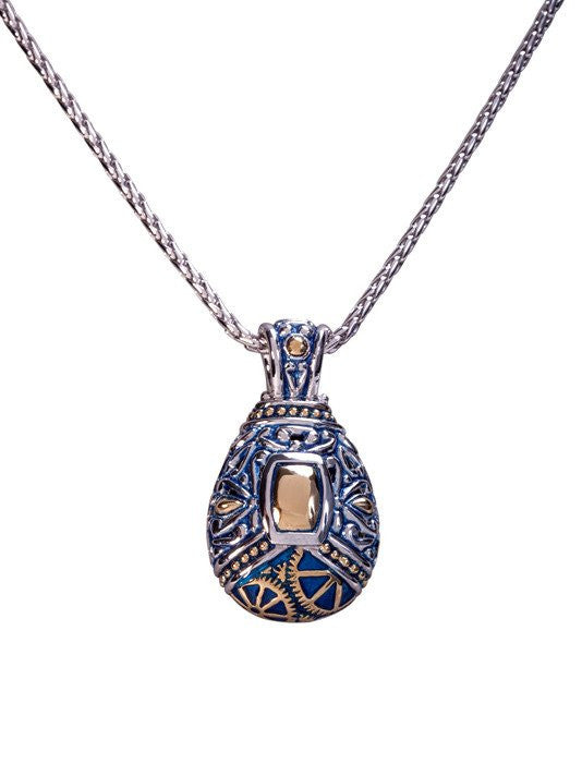Anvil Collection, Gears of Time Edition, Pear Shape Pendant with Chain by John Medeiros