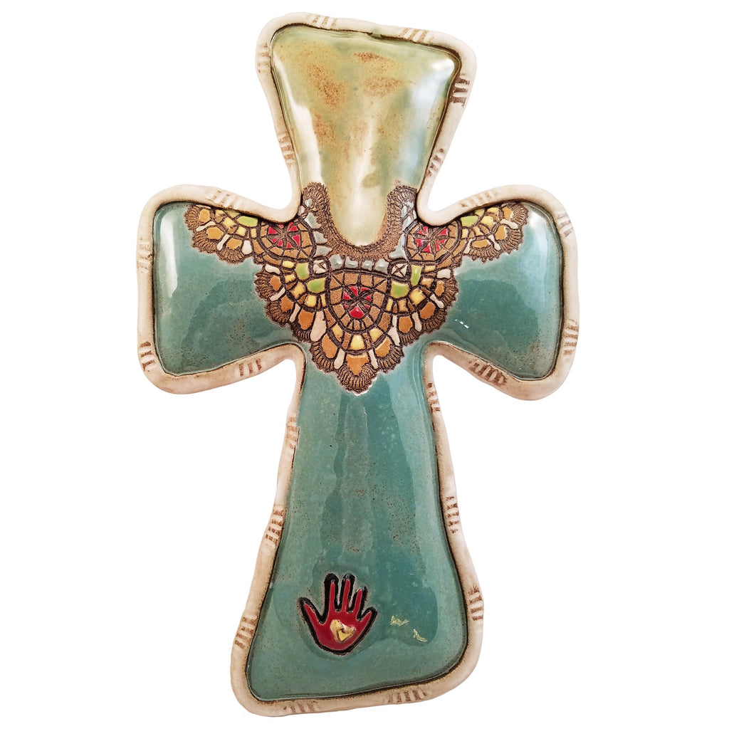 Heart in Hand Ceramic Wall Art by Laurie Pollpeter