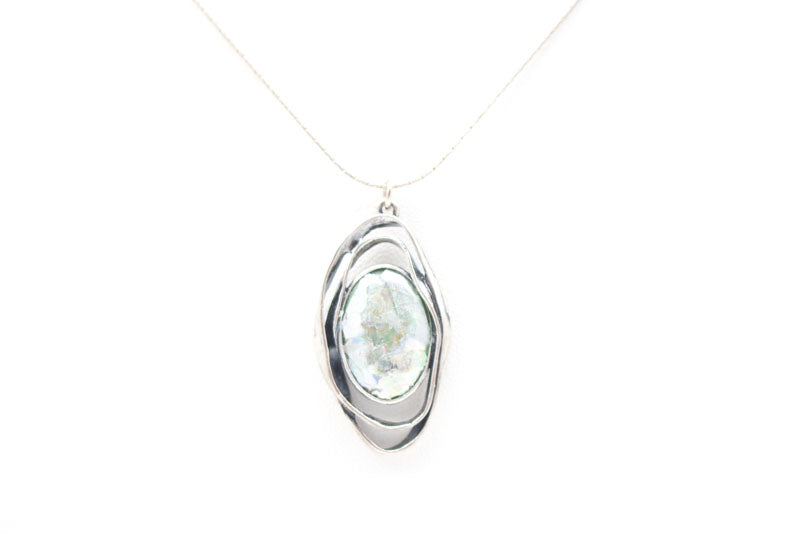 Dainty Open Frame Roman Glass Necklace