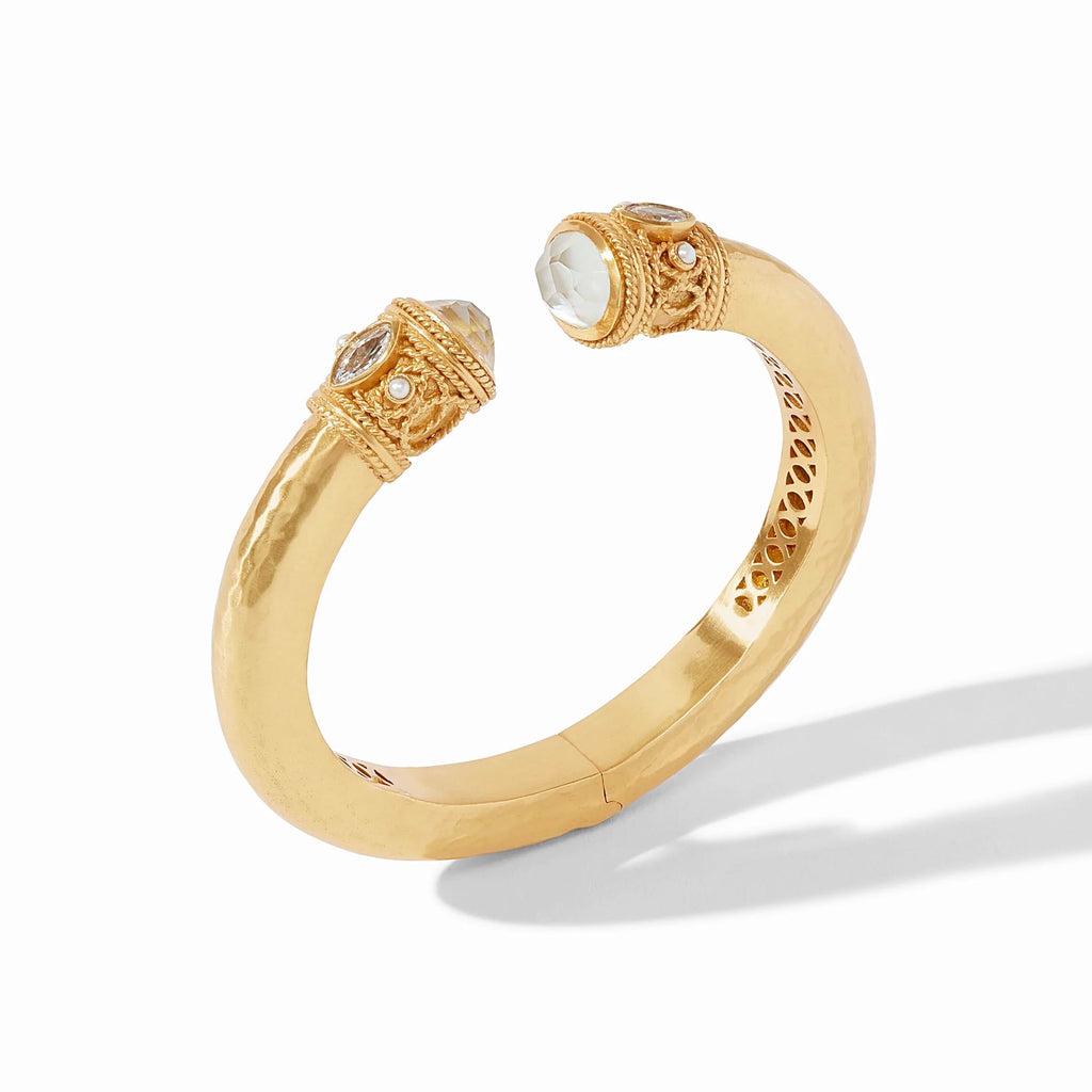 Monaco Demi Cuff Gold Iridescent Clear Crystal by Julie Vos