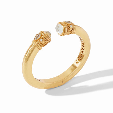 Monaco Demi Cuff Gold Iridescent Clear Crystal by Julie Vos