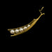 Pea Pod 5 Pearl Brooch By Michael Michaud