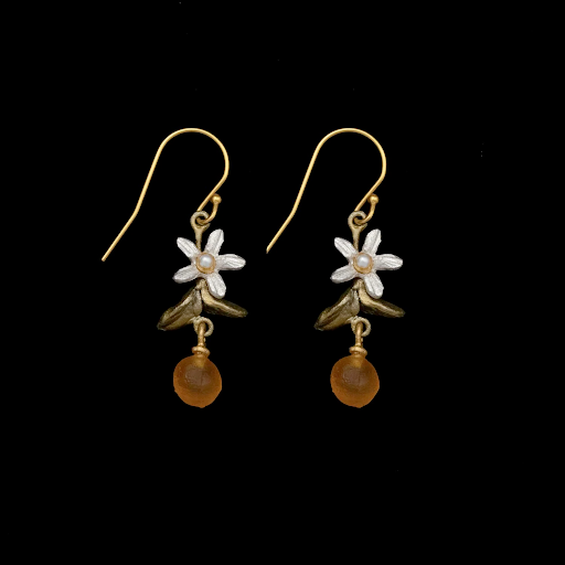 Orange Blossom Wire Earrings by Michael Michaud