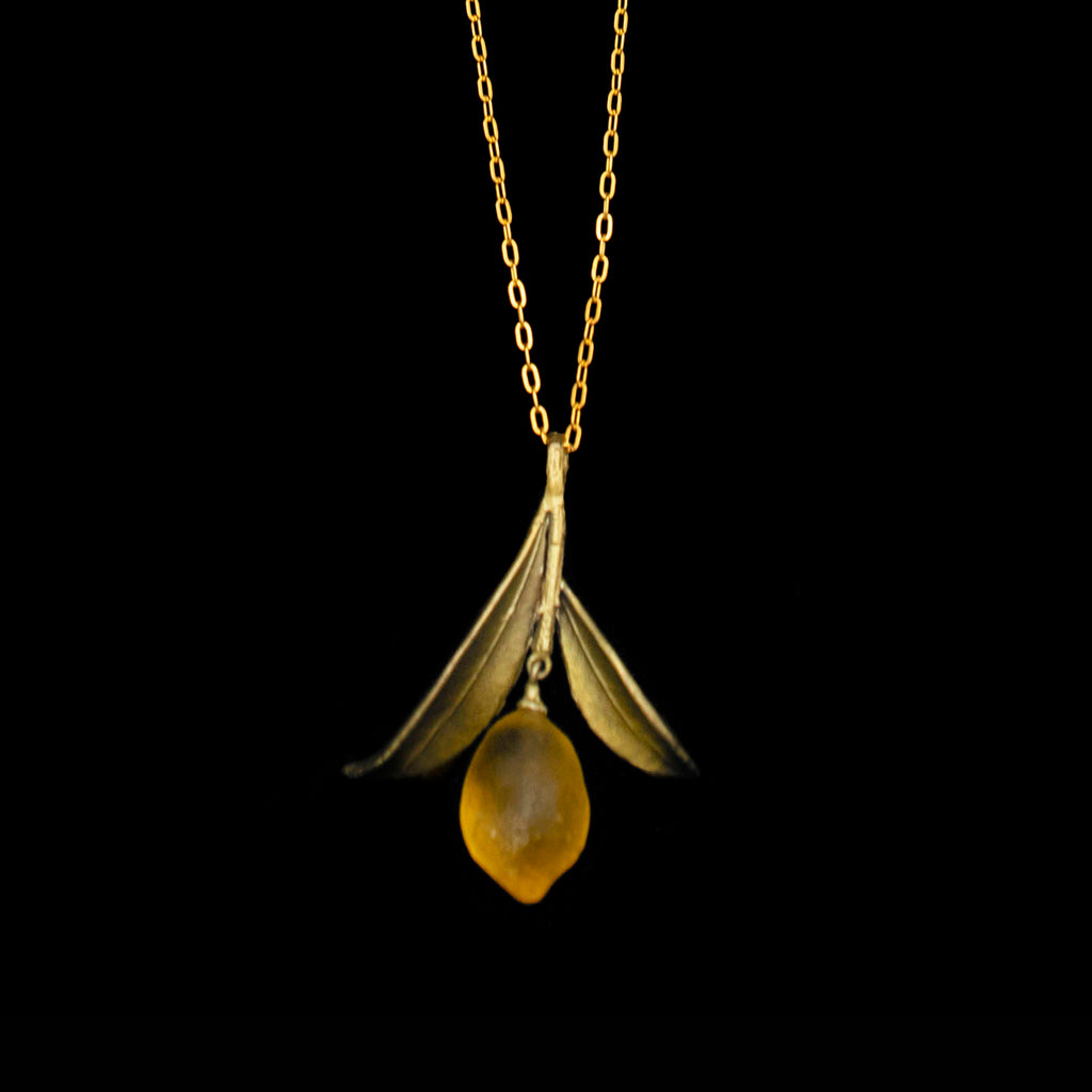 Lemon Drop 16'' Leaf Pendant By Michael Michaud