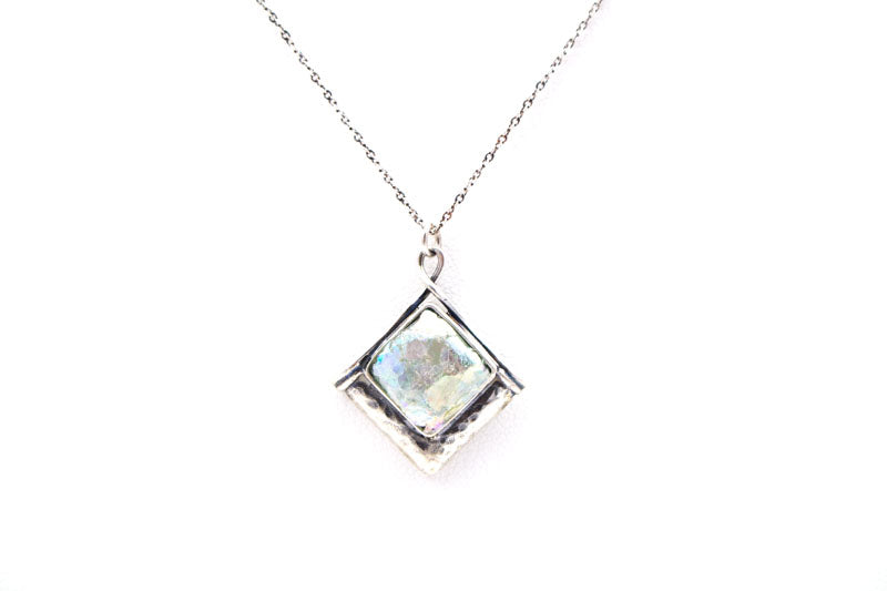 Dainty Triangle Roman Glass Necklace