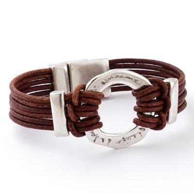 Stranded Circle Leather Bracelet