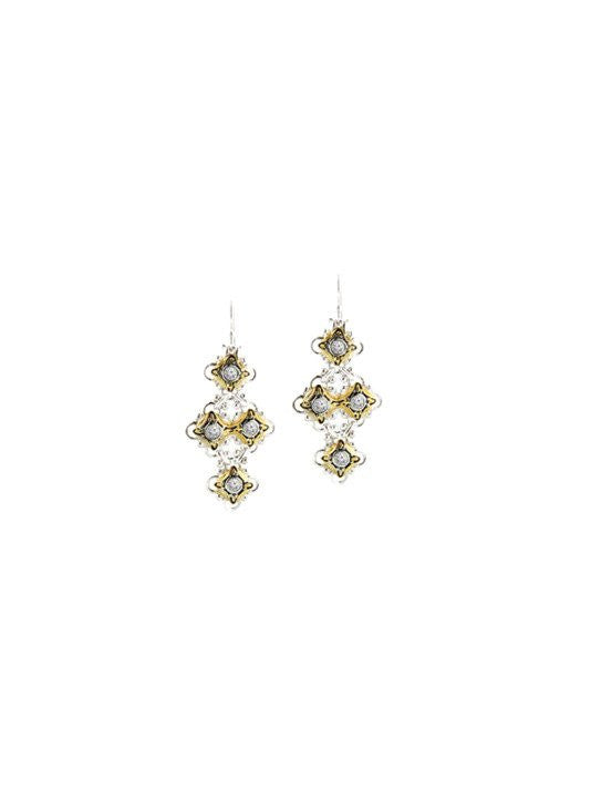 O-Link Collection Four-Drop CZ Fish Hook Earrings by John Medeiros