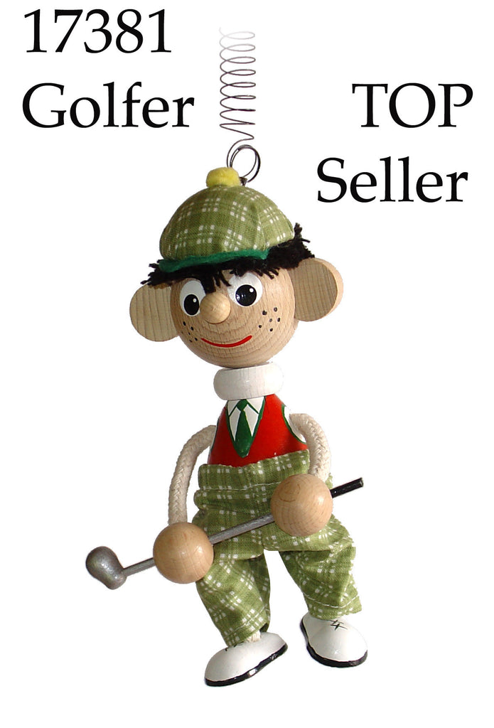 Golfer Handcrafted Wooden Jumpie