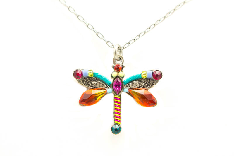 Multi Color Dragonfly Large Pendant by Firefly Jewelry