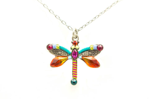 Multi Color Dragonfly Large Pendant by Firefly Jewelry