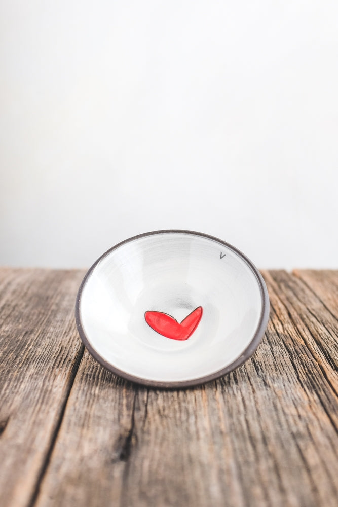 Love with Heart Mini Bowl Hand Painted Ceramic