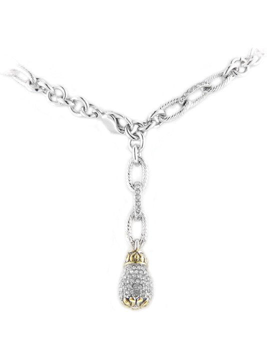 Briolette Adjustable Pave Single Drop Necklace by John Medeiros