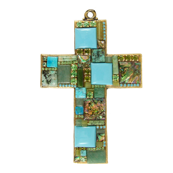 Turquoise Mosaic Wall Cross
