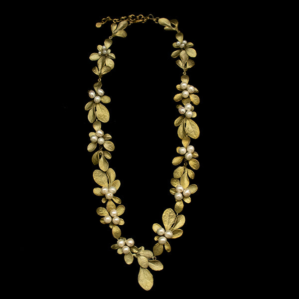 Barberry 16 Inch Adjustable Pearl Cluster Necklace by Michael Michaud