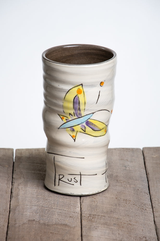 Trust the Process Round Vase Hand Painted Ceramic