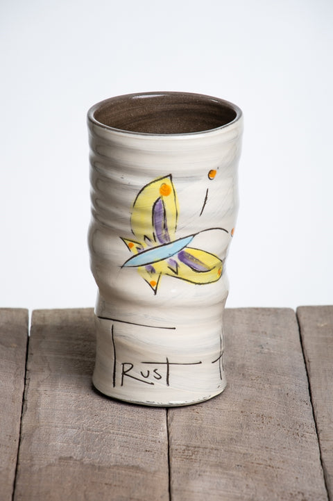 Trust the Process Round Vase Hand Painted Ceramic