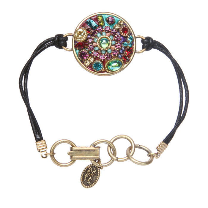 Multi Color Stone Leather Bracelet by Michal Golan