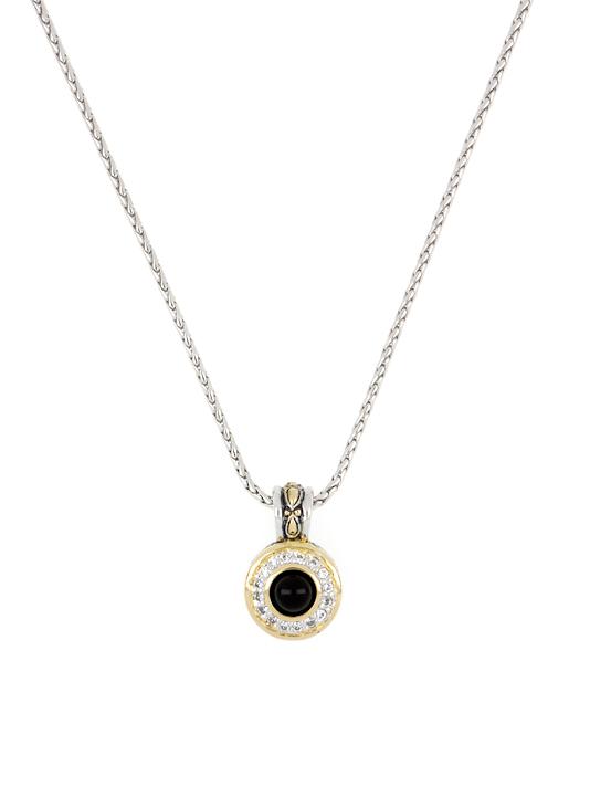 Genuine Black Onyx & Pavé Pendant with Chain by John Medeiros